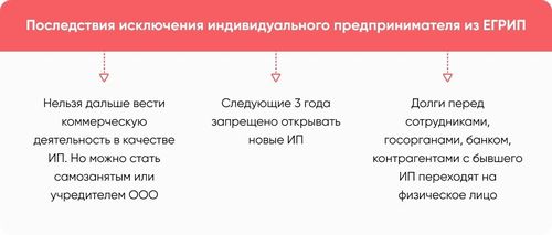 Причины закрытия ИП в системе Nalog.ru